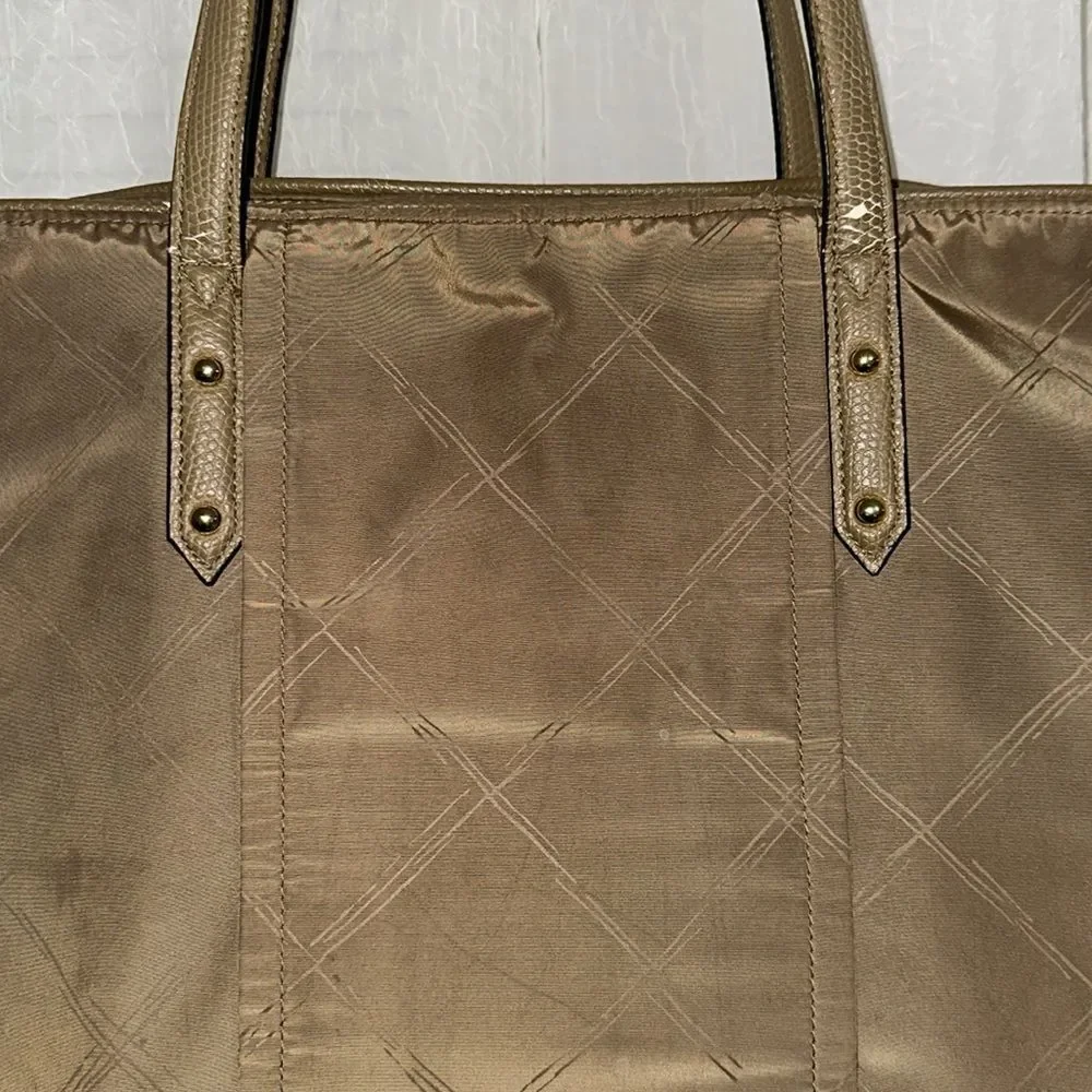 FREE w/bundle Vera Bradley Light Brown Tan Nylon Tote Faux Leather Combo